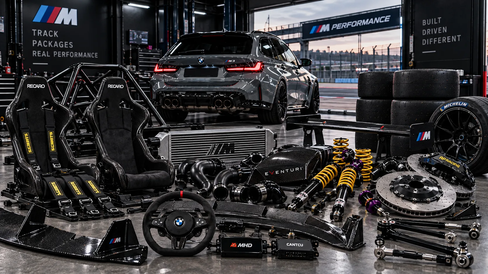 Bucket seats and track preparation components