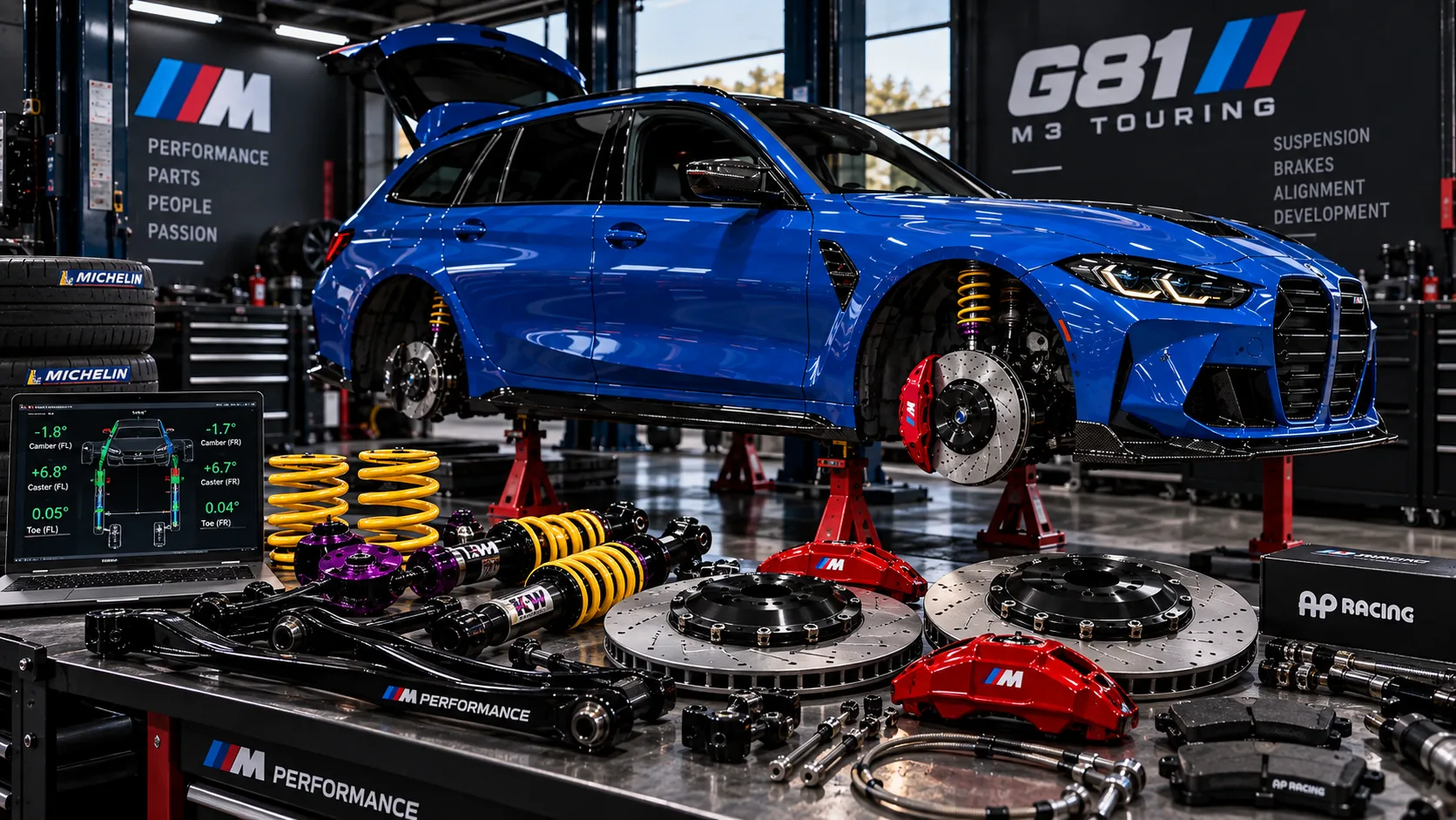 Suspension and brake development work on a performance estate
